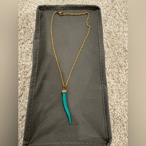 Kenneth Jay Lane Turquoise Horn Necklace